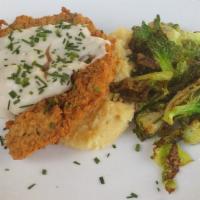 Chicken Fried Steak · Loaded mashed potatoes, pepper country gravy.