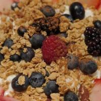 Steel Cut Oatmeal Bowl · Made-to-order steel-cut oats with almond milk topped with berries and pecans. Served with br...