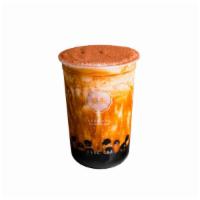 Dirty Boba · Large ,Cold. Brown sugar, lactose free milk, boba and top with cheese milk foam.