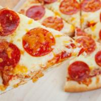 Pepperoni Pizza Slice · Mozzarella and Pepperoni.