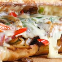 Super Cheesesteak · Green Peppers, Mushrooms, Provolone.