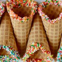 Waffle Cone/Bowl · Fresh baked and hand crafted waffle bowls and cones. Get them plain, dipped in white or milk...