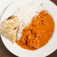 Chicken Makhani · Boneless chicken cooked in mildly spiced butter sauce.