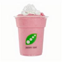 Strawberry Fusion · Blended fresh strawberry and banana topped with whipped cream.