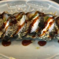 Las Vegas · (Deep Fried Roll) Salmon, crab mix, avocado, cream cheese, topped with Eel sauce.