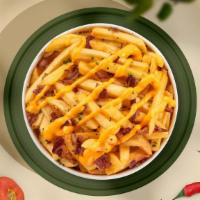 Baconator Loaded Fries · Idaho potato fries cooked until golden brown and garnished with salt, melted cheddar cheese,...
