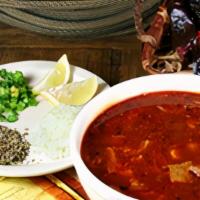 Menudo · Sometimes called the cure for all that is wrong! Slowly cooked for the best taste. Served wi...