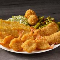 Supreme Sampler · Two pieces of our famous batter dipped fish, two chicken tenders, and six butterfly shrimp. ...