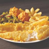2 Piece Batter Dipped Fish Meal · Two of our famous batter dipped fish fillets, golden on the outside tender on the inside. Se...