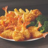 15 Piece Butterfly Shrimp · A plentiful portion of our butterfly shrimp served with your choice of two sides and hush pu...