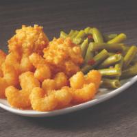 Kid'S Popcorn Shrimp Meal · A plentiful portion of tender, breaded bite-sized shrimp. Served with your choice of a side,...