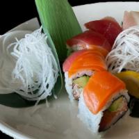 Gio Special Roll · Raw.  

Tuna, Salmon, Yellowtail, Crabmeat Topped With 
Avocado, Tuna, Salmon, White Tuna, Y...