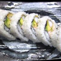 Shrimp Tempura Roll · Cooked.

Shrimp tempura, crabmeat, avocado, cucumber and eel sauce.(6pcs)