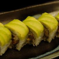 Caterpillar Roll · Cooked.

Eel, cucumber topped with avocado and eel sauce.