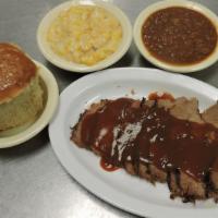 Brisket Dinner · Includes 2 side orders, condiment bar and bread