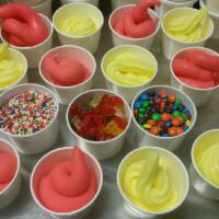 Small Party Pack · 10 small cups of Froyo, Custard, Gelato, Italian Ice or Sorbet and 3 cups of toppings.