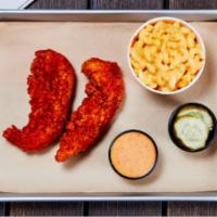 Two Tenders · Includes 2 Jumbo Tenders choice of one side and 1 SmackSauce. Bread and pickles.