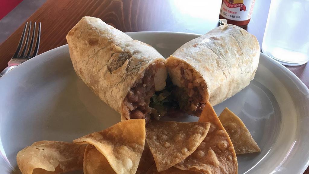 Chile Relleno Burrito · Long green Chile stuffed with cheese.