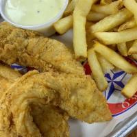Kid Chicken Tenders · with your choice of one side.