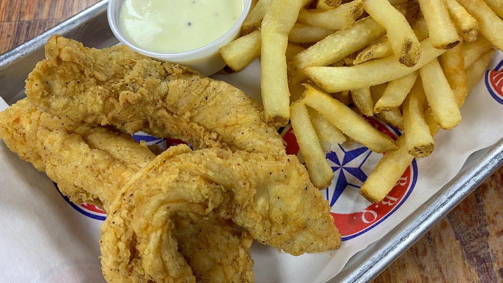 Kid Chicken Tenders · with your choice of one side.