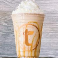 Caramel Smoothie · Delicious caramel smoothie topped with whipped cream.