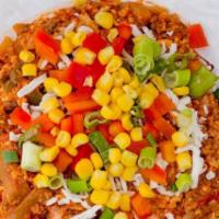Turkey Nacho Casserole · Lean ground turkey meat, corn tortilla chips, tomatoes, bell peppers, cheddar and jack chees...