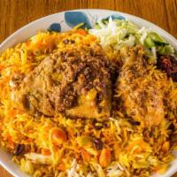 Chicken Briyani · Indian Style seasoned rice with braised chicken