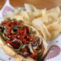 Grilled Veggie · Mushrooms, Grilled Onions, Provolone, Zucchini, Bell Peppers, Olive Oil Vinaigrette, Topped ...