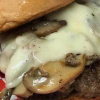 Mushroom Cheeseburger · Big burger, grilled mushrooms, and swiss cheese on a toasted bun.
Comes with Lettuce, pickle...