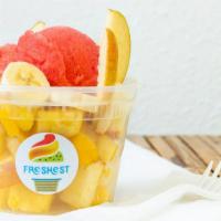 Fruit Salad With Ice Cream · Fresh fruits cut at the time you order it. We serve pineapple, pear, apple, banana and one s...