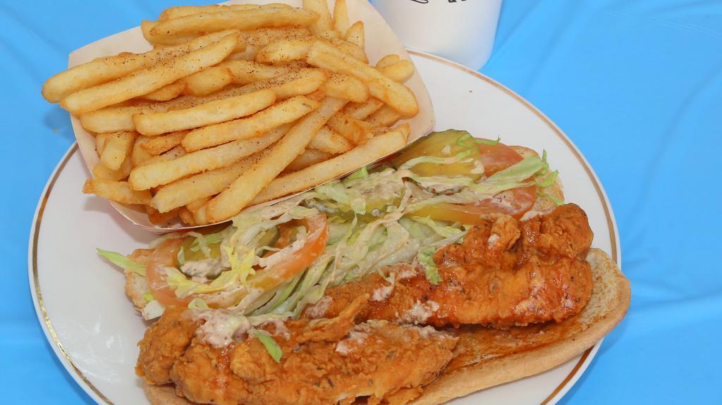 Po'Boy Dinner · 6 Inch POboy sandwich with your choice of meat , and a side order.