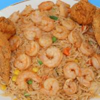 Shrimp Fried Rice · Comes with two wings.