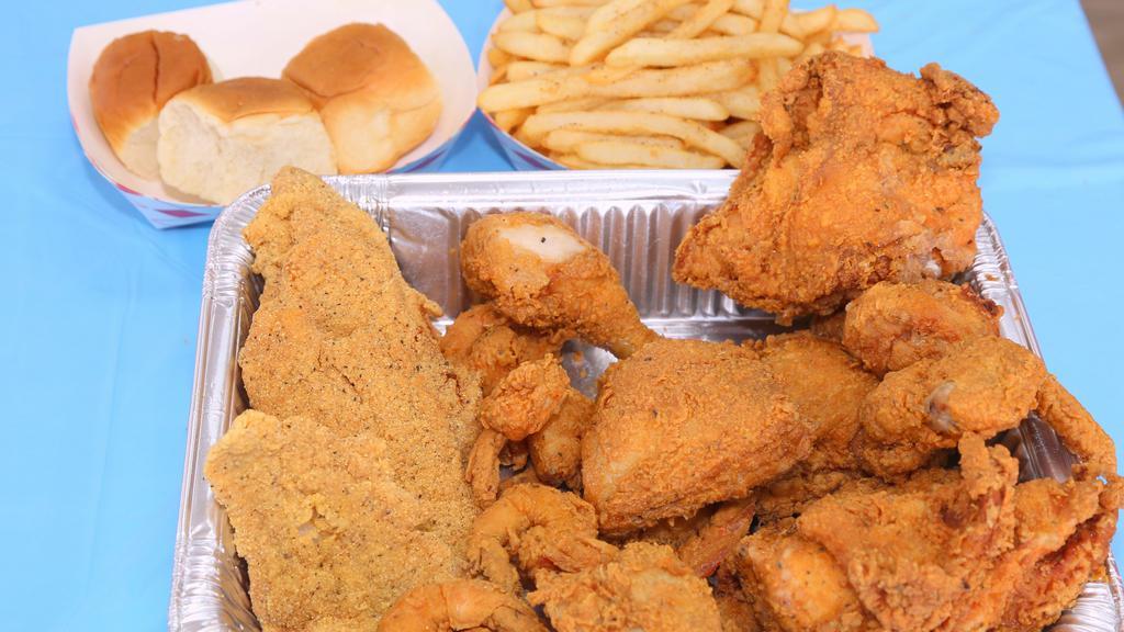 Big Deal · Eight pieces mix, four fish, eight shrimp, one large side, and three rolls.
