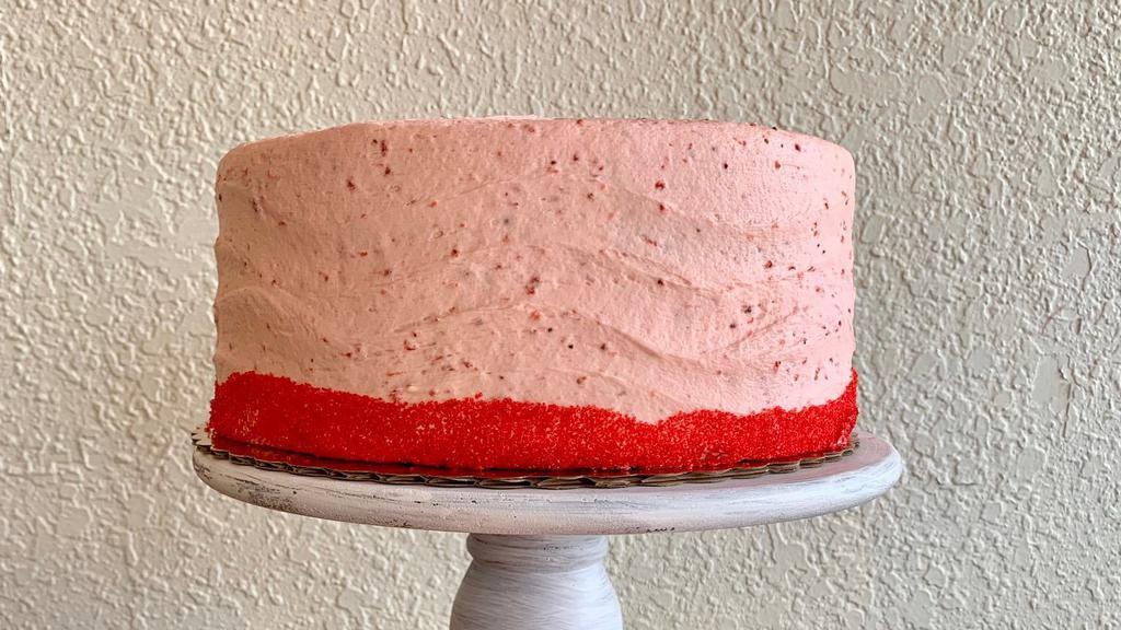 Strawberry Rum Cake · Strawberry Rum Cake  frosted with a Delicious Strawberry Buttercream made with real strawberries.