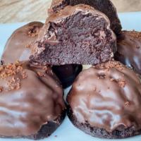 Chocolate Rum Balls · Chocolate Cake Ball with melted chocolate inside and outside.