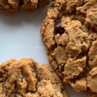 Bourbon Peanut Butter Cookies · Peanut butter cookie with bourbon liqueur and chocolate chips