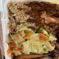 Combo Plate · Can't decide?  Select 2 from following: Jerk Chicken, Oxtails, Curry Chicken, Curry Goat, Br...