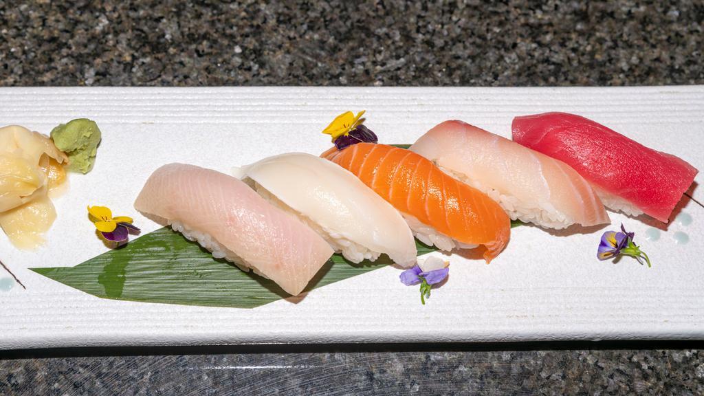 Nigiri Appetizers · Five pieces of chef's choice fish.