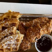 Chicken & Waffles-Original · Three chicken tenders with waffle and a choice of dip sauce.