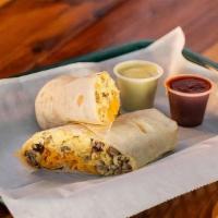 Breakfast Burrito · Breakfast Burrito with egg, meat and cheese
