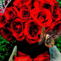 The Queen  · Beautiful luxury box black diamonds around red roses oh the color you like  NO CROWN