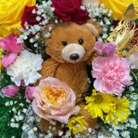 Luxury Teddy  Flower Arangement #10 · beautiful flower and teddy bear on the middle #10
mixed flower