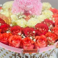 Luxury Flowers And Strawberry Chocolate Covered Box · luxury flowers and chocolate covered box