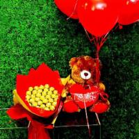 Luxury  Ferrero Bouquet Whit Teddy Bear · Include 
Ferrero bouquet and teddy bear