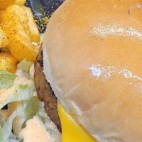 Incomeato Bnb Veggie Burger Sandwich · Charbroiled Incomeato BnB Veggie Burger, seasoned in house, cheese, lettuce, pickles, grille...