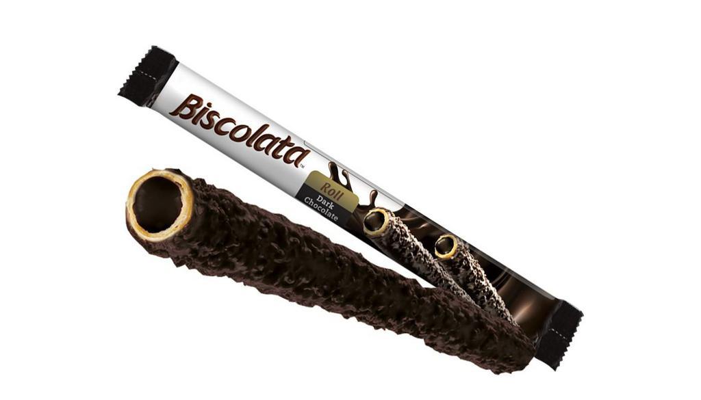 Biscolata Roll Dark Chocolate Wafer Snacks 0.84 Oz · CRISPY WAFERS COATED WITH PREMIUM DARK, WHITE OR MILK CHOCOLATE