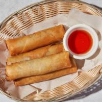 Crispy Spring Rolls · Carrot, cabbage, and noodles in Thai spring roll wrapper. Vegetarian. Contains gluten. We ca...