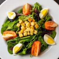 Garden Fresh Salad · Spring mix, tomato, egg, croutons.