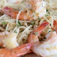 Sauteed Shrimp Scampi · Tossed over Angel Hair Pasta
