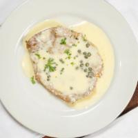 Veal Piccata · Served with Lemon Butter Caper Sauce Over Angel Hair Pasta